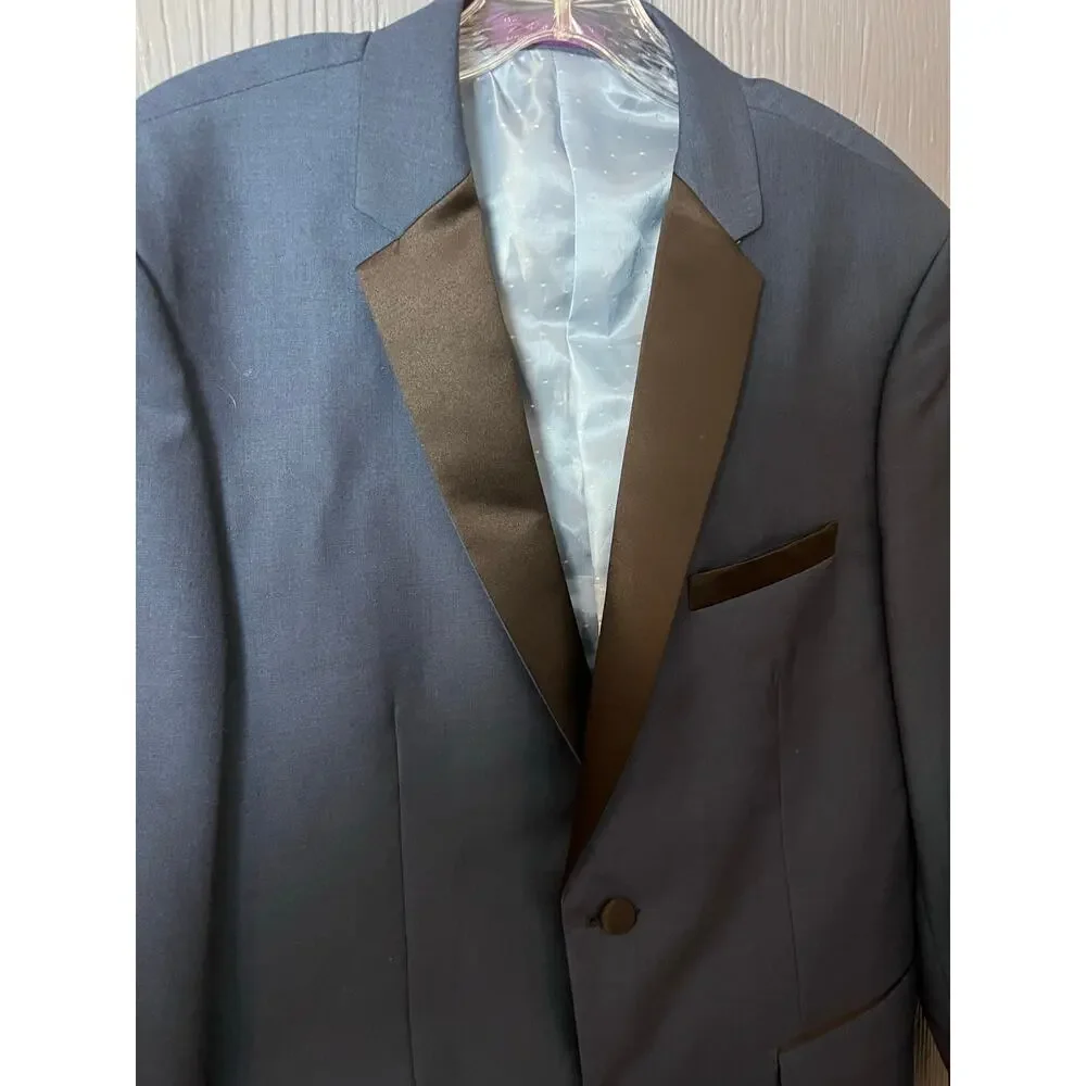 Vinci Slim Fit Blue And Black Tuxedo Jacket 42L Special Occasion Formal Ball